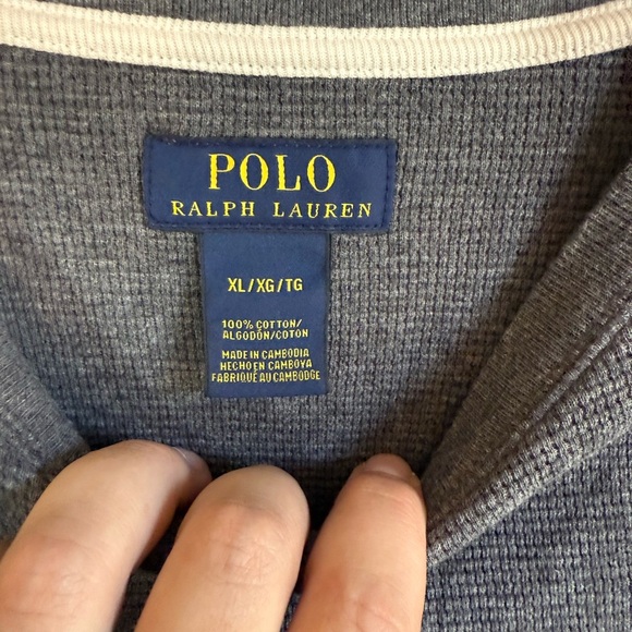 Men’s XL Gray Polo Ralph Lauren Preppy Long Sleeve Lightweight Sweater - Picture 4 of 5
